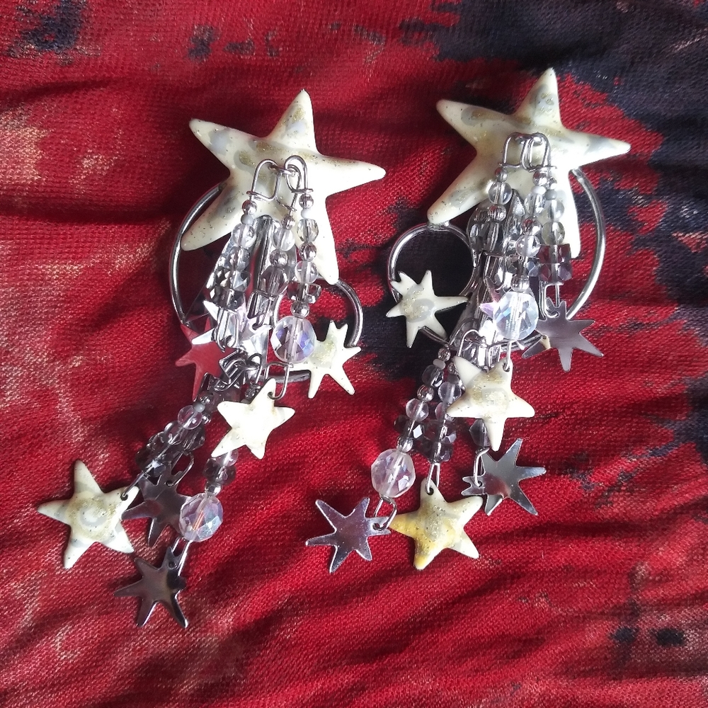 LUNCH AT THE RITZ '88 Star burst Earrings Silver